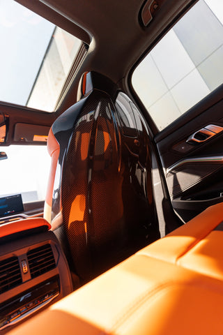 Prepreg Carbon Fiber Seat Backs (Full Replacements) for BMW M3 M8 X3M X4M Comfort Seats