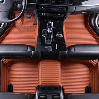 Premium Leather Floor Mats (Custom Made for Each Vehicle) | Striped Stitching