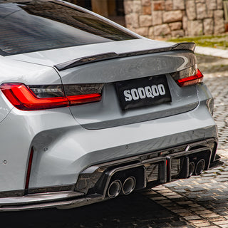 SQ Style Prepreg Carbon Fiber Rear Diffuser with brake light for BMW M3 G80 G81 and M4 G82 G83