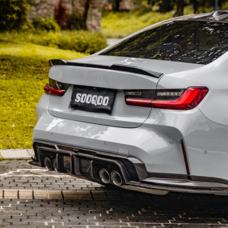 SQ Style Prepreg Carbon Fiber Rear Diffuser with brake light for BMW M3 G80 G81 and M4 G82 G83