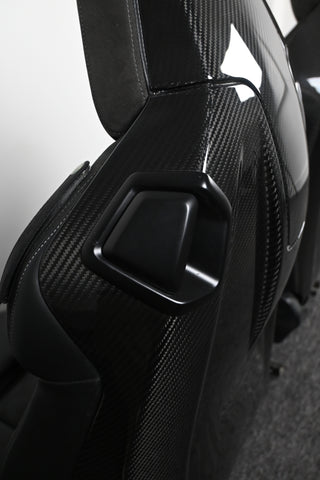 Prepreg Carbon Fiber Seat Backs (Full Replacements) for Coupe BMW Models M2 M4 M8 Comfort Seats with Latch