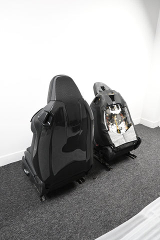 Prepreg Carbon Fiber Seat Backs (Full Replacements) for Coupe BMW Models M2 M4 M8 Comfort Seats with Latch
