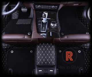 Premium Leather Floor Mats (Custom Made for Each Vehicle) | Diamond Stitching